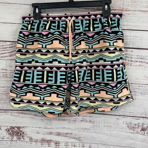 Chubbies Swim Trunks Shorts Mens Size Large Black Aztec Tribal Geometric Pastels